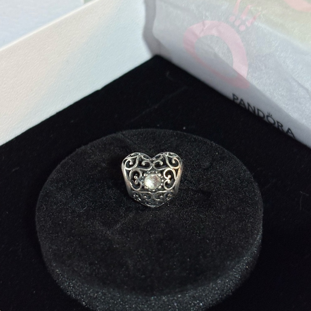 Pandora Intricate Silver Heart Ring